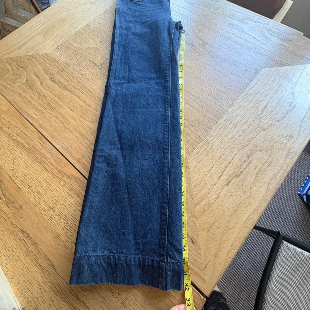 $315 RE/DONE True Rinse High Rise Wide Leg Jeans Blue Denim Women's Size 24 X 32